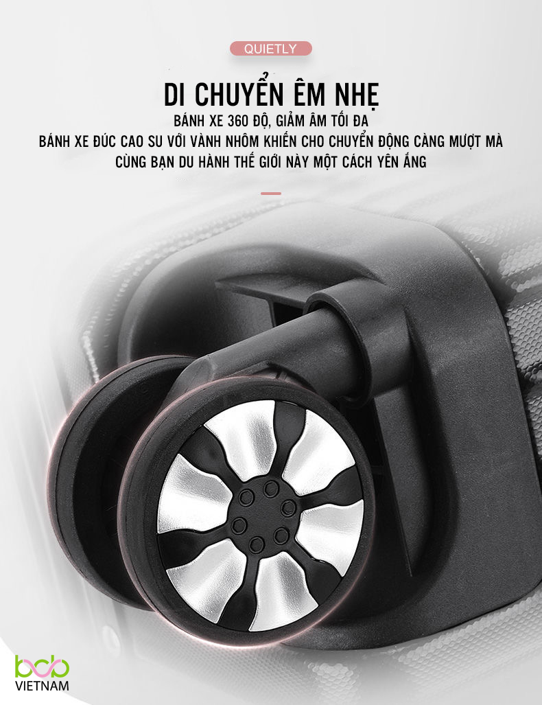 Mẫu Mới Về - Vali Du Lịch Tay Kéo Chất Liệu Nhựa ABS Cao Cấp 26 inch