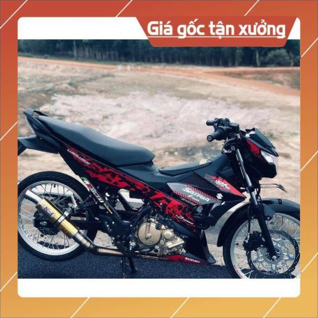 Tem rời Satria đỏ đen tem 3 lớp ko bay màu