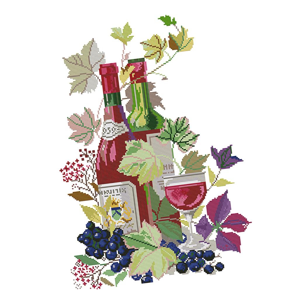 Life & Wine Pattern 11 Counted Cross Stitch Kits for Bedroom Wall Decor