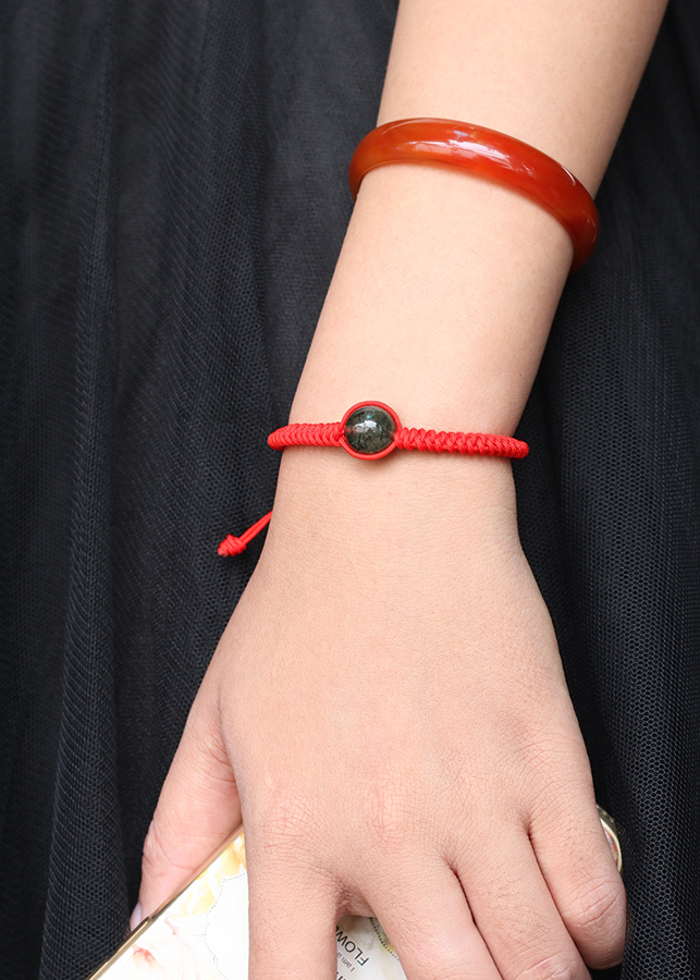 Vòng Tay Kết Dây Hạt Thạch Anh Tóc Xanh Ngọc Quý Gemstones GA32