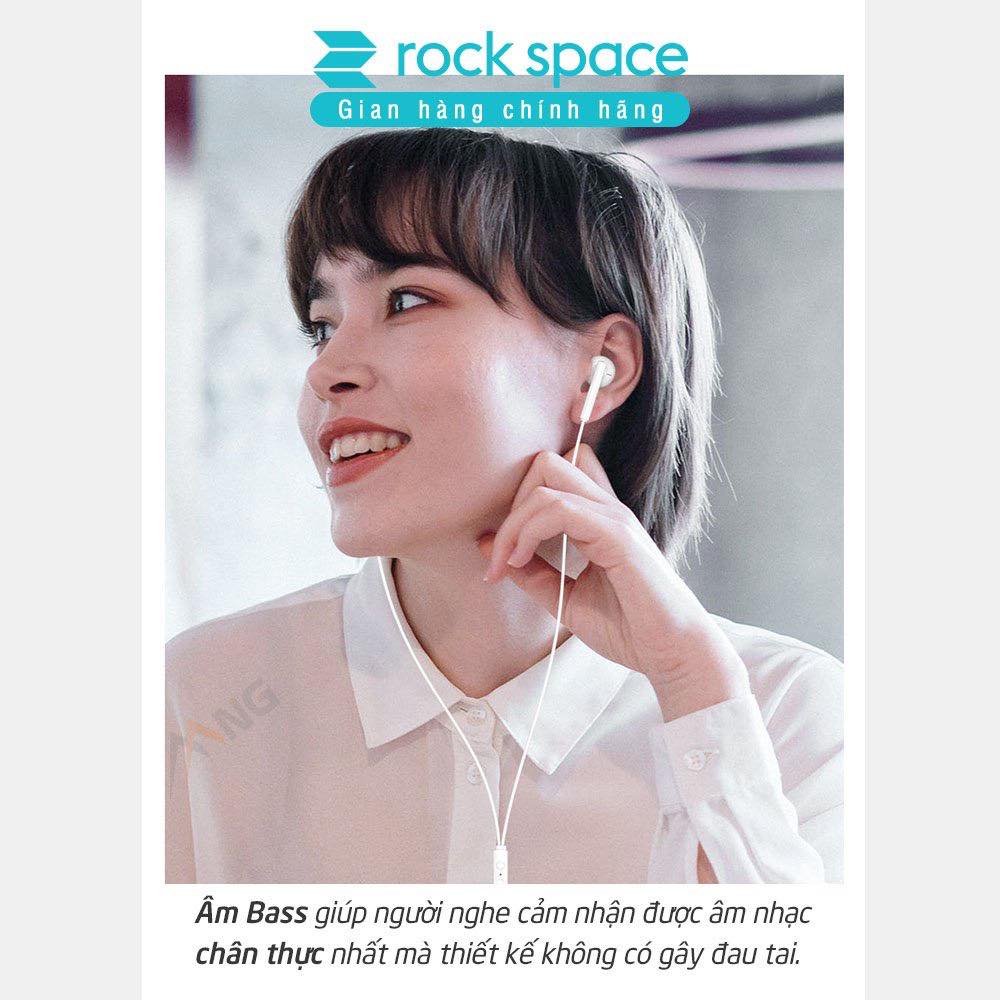 Tai nghe có dây Rockspace ES05 dành cho samsung có mic chuẩn 3,5 nhét tai - Hàng chính hãng