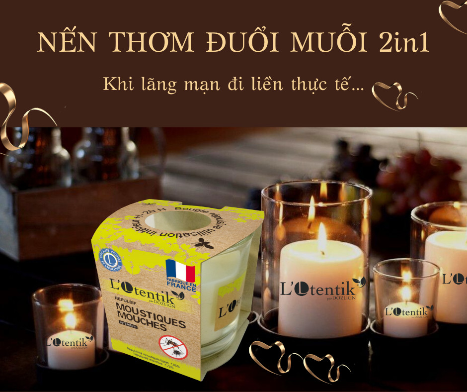 NẾN THƠM L'OTENTIK - NẾN THƠM ĐUỔI MUỖI &amp; CÔN TRÙNG (NẾN THƠM HỮU CƠ)