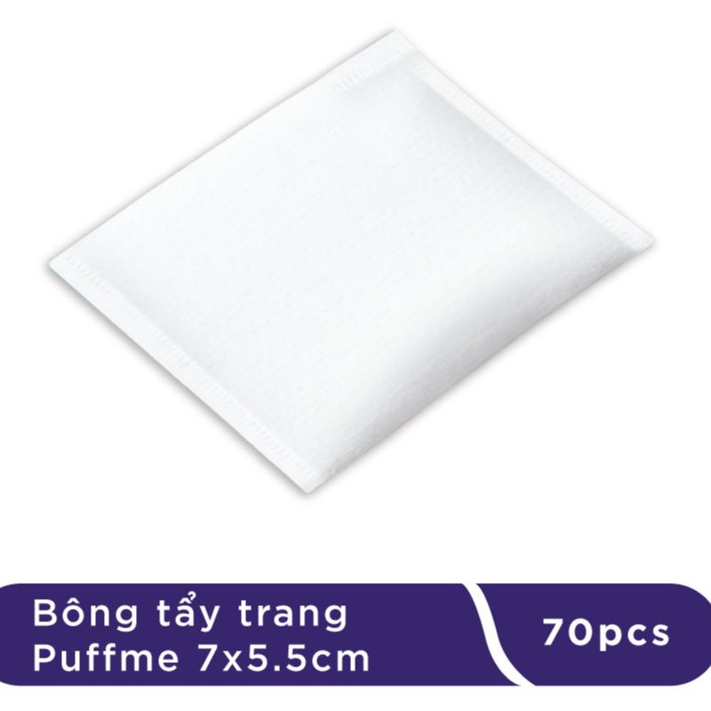 {THIẾT KẾ THÔNG MINH} - Combo 2 Hộp Bông Tẩy Trang Puffme  Dạng Túi 70 Miếng/Hộp