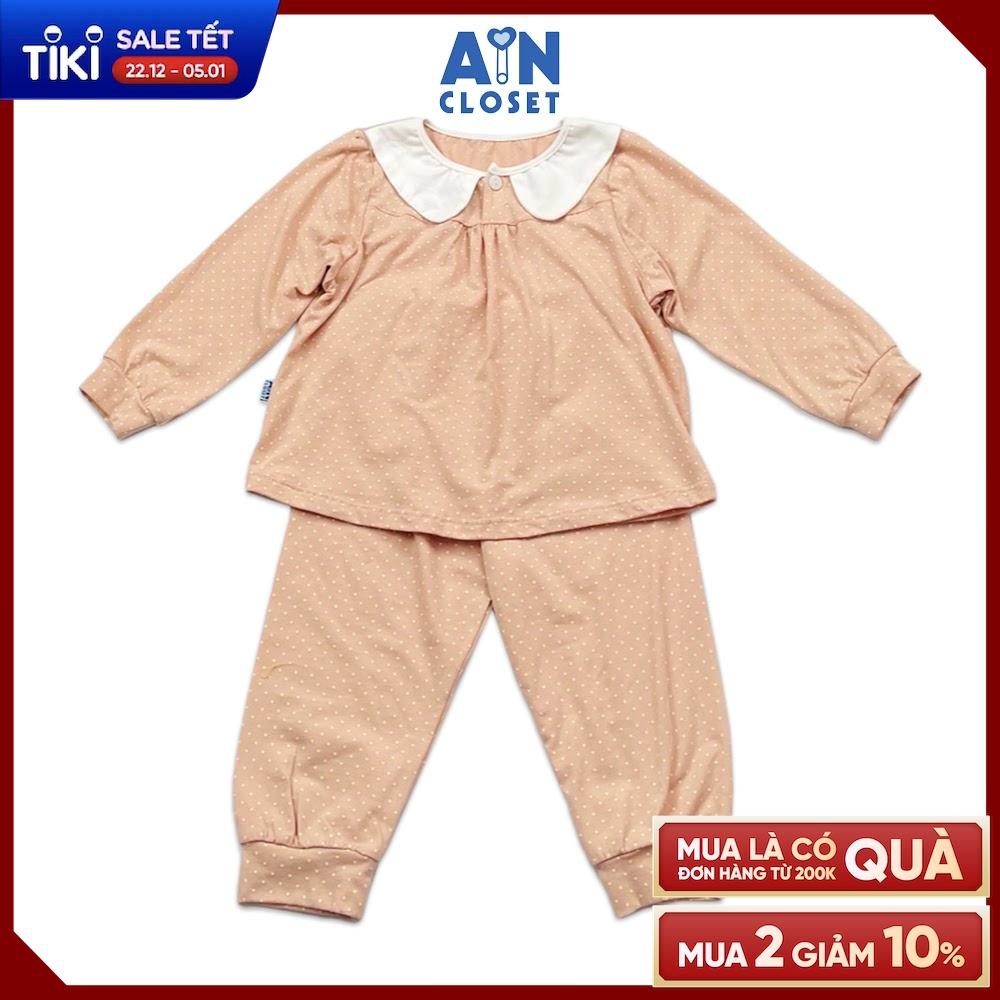 Bộ quần áo dài bé gái họa tiết Bi Nhí hồng ruốc thun cotton - AICDBGJUIKCF - AIN Closet