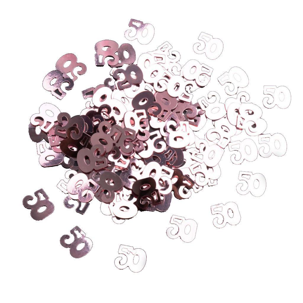 Digital 50 Party Confetti Sprinkles 50th Birthday Rose Gold, Black Gold