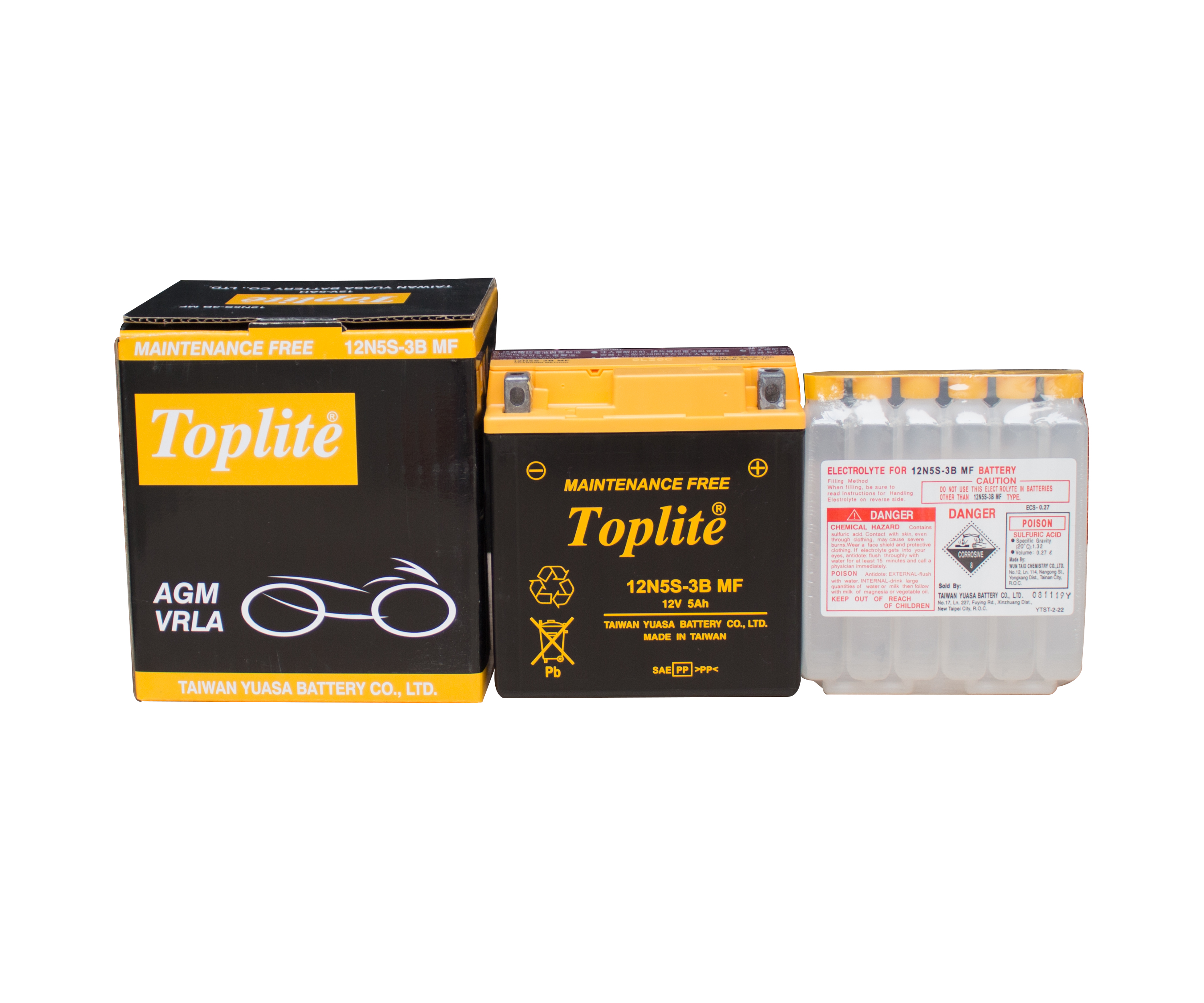Ắc quy Toplite xe máy 12N5S-3B
