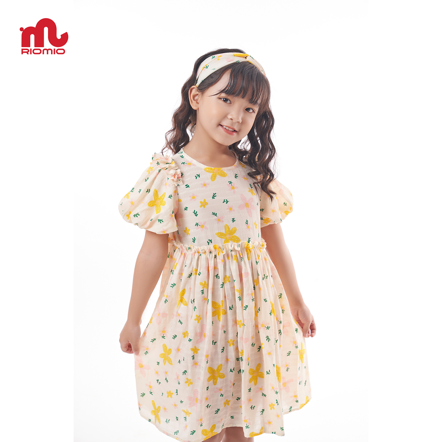 Váy xòe  cho bé gái 3-11 tuổi Riomio chất liệu đũi tơ mềm mịn, thiết kế tay chuông siêu xinh- RV131