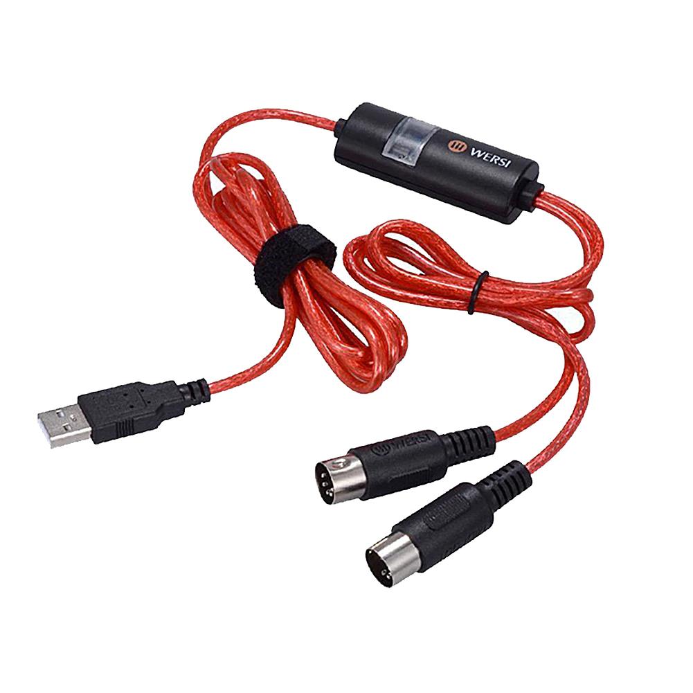 Dây Cáp Midi To USB Cable Cao Cấp Cho Organ, Keyboard WERSI UM-18 (Kết nối truyền tín hiệu, âm thanh sang Computer, Laptop, PC, Smartphone - Hoặc từ Midi sang Midi) -  Kèm Móng Gảy DreamMaker