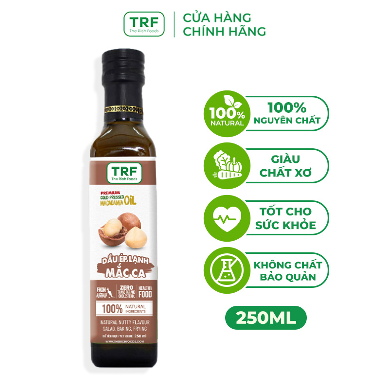 Dầu Ăn Ép Lạnh Hạt Macca Tự Nhiên Bổ Sung Vitamin The Rich Foods 250ml
