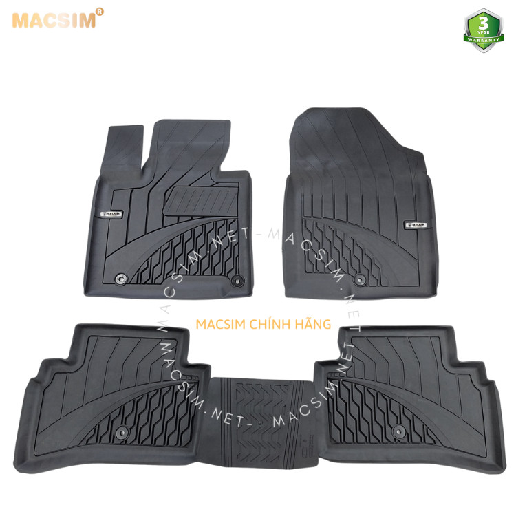 Thảm lót sàn ô tô nhựa TPE Silicon hyundai Tucson 2022+ Black Nhãn hiệu Macsim