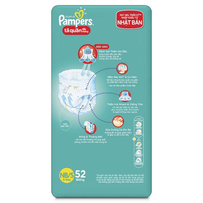Tã Quần Pampers NB/S52 (4-8 kg)