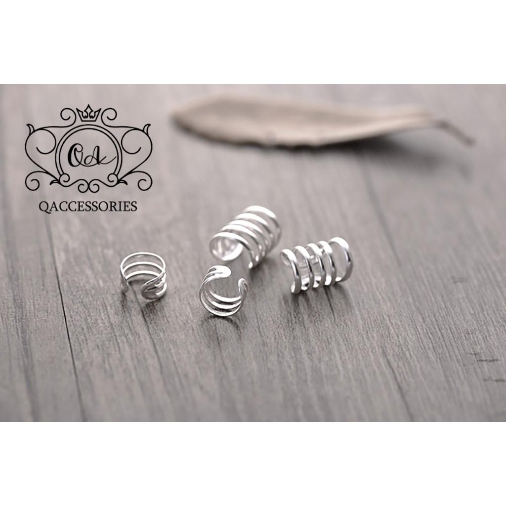 Khuyên tai bạc 925 kẹp vành tầng bông nam nữ layer S925 EARCUFF Silver Earrings QA SILVER EA210108