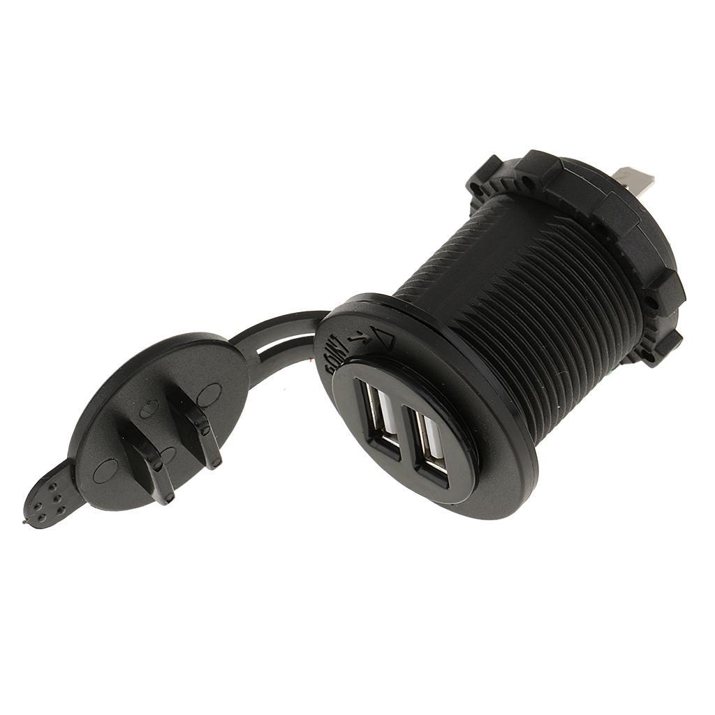 4X Boat Car Waterproof Dual USB Charger Socket Outlet 12V 4.2A Panel Mount