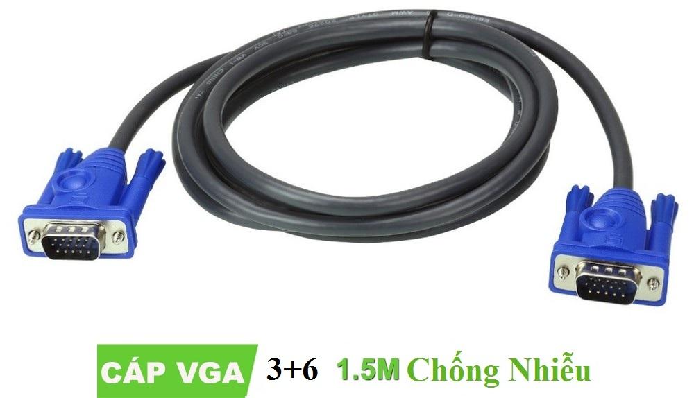 Dây cáp kết nối  VAG Tròn xanh đen 1.5m chuyên dùng cho máy tính; đầu kỹ thuật số xuất tín hiệu hình ảnh ra màn hình; máy chiếu với độ nét cao.