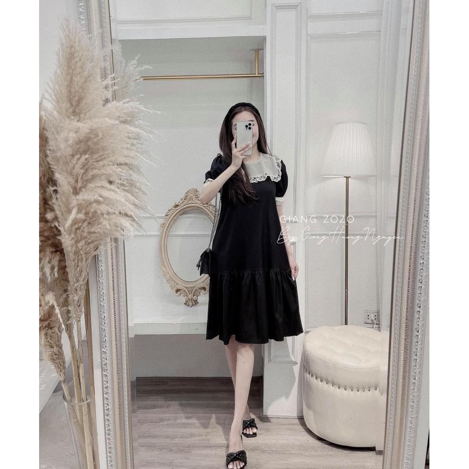VÁY SUÔNG ĐEN ĐUÔI CÁ PHỐI BÈO CHO NỮ