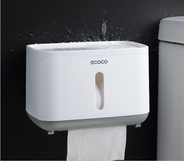 Hộp đựng giấy vệ sinh có hộc tiện dụng đựng bàn chải đánh răng Ecoco E1808