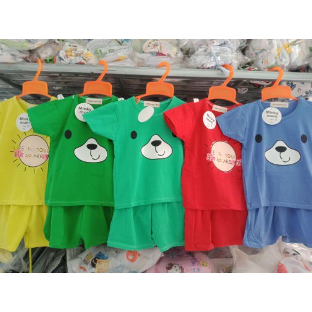 Bộ cộc tay Minky Mom cotton 4 chiều cho bé trai và bé gái