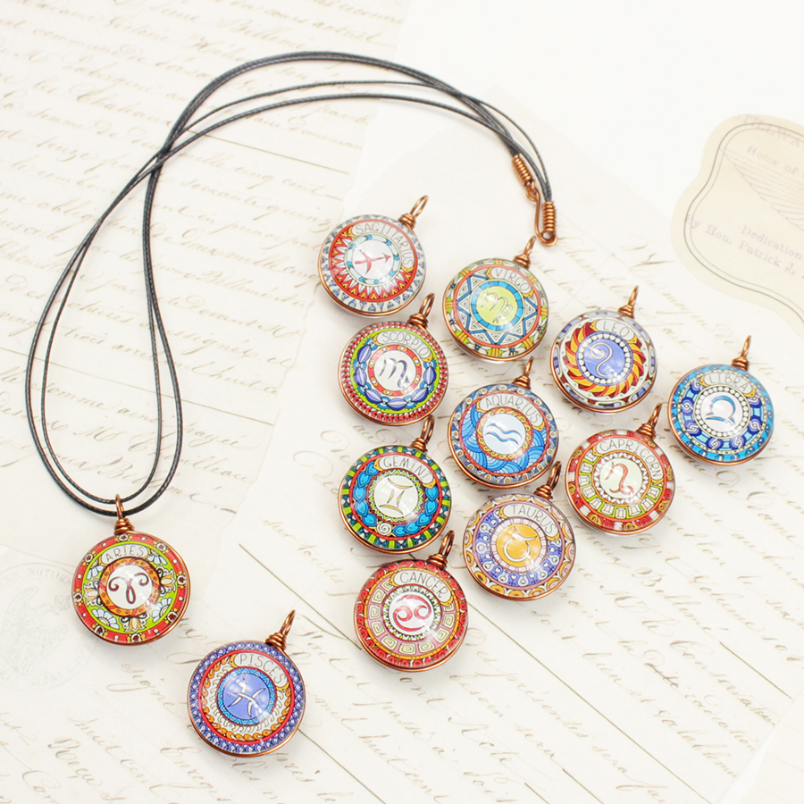 Dây chuyền 12 cung hoàng đạo Zodiac màu sắc tươi sáng 06647-MDC0012