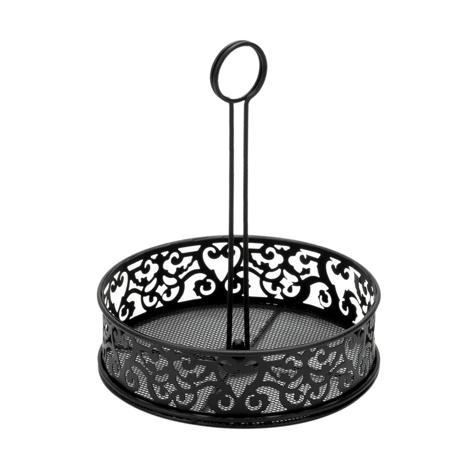 Fruit Basket with Handle Round Storage Tray for Kitchen Counter Dining Table