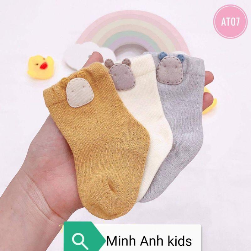 Set Tất Hàn 3 Đôi Bé Trai Bé Gái Baby Từ 0 - 3 Tuổi