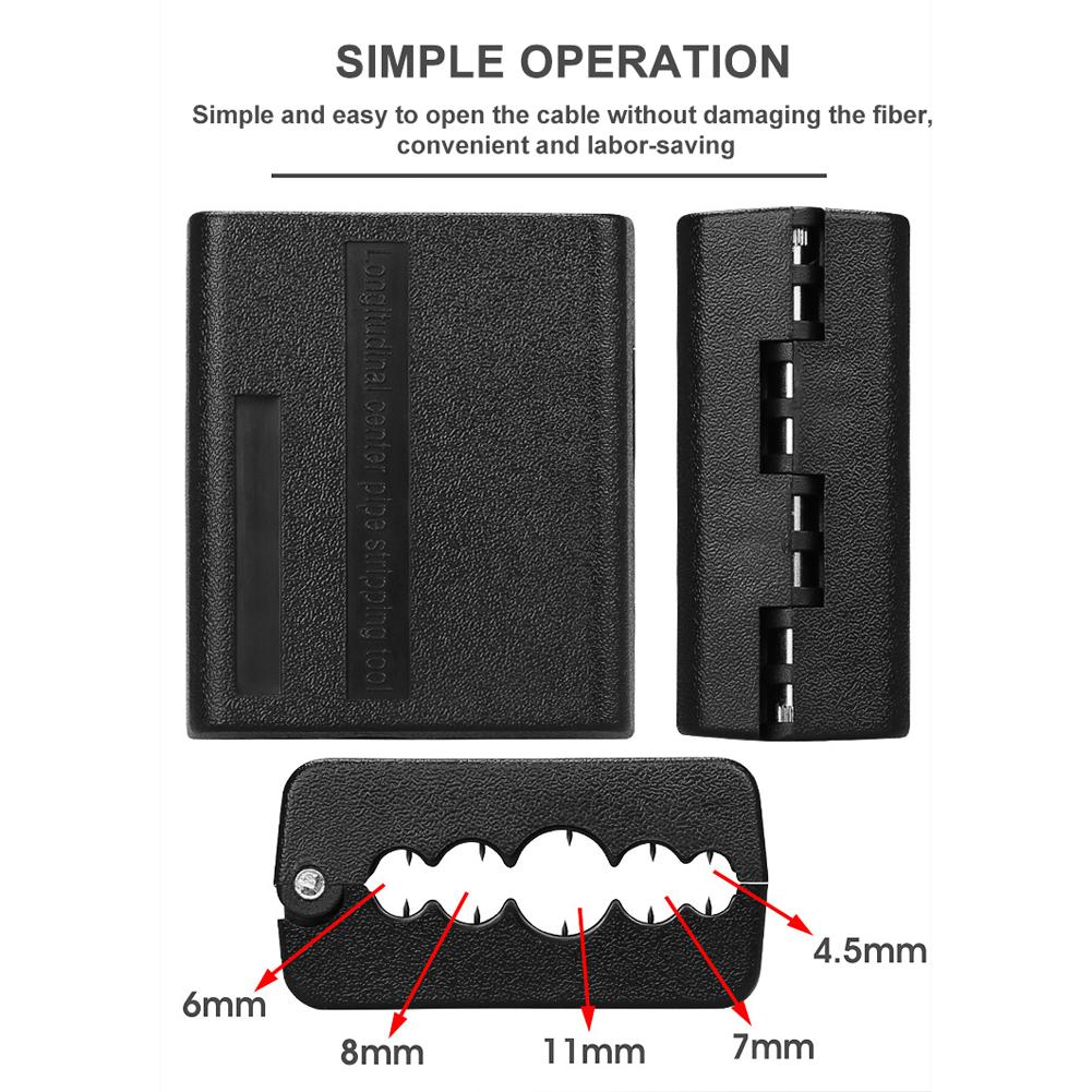 Portable Fiber Optic Cable Sheath Cutter Optical Fiber Longitudinal Beam Tube Stripper Loose Tube Slitter