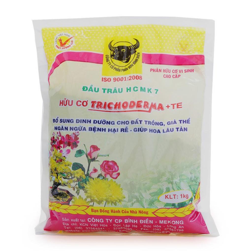 Phân bón Đầu trâu HCMK7 hữu cơ Trichoderma + TE 1kg