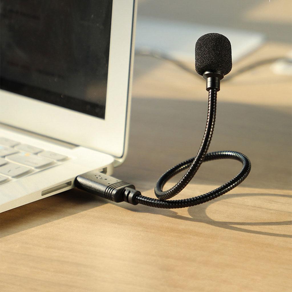 USB Microphone 360° Directional  Laptop Vocal Chats Black