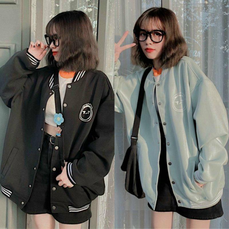 Hình ảnh Áo Khoác Cardigan Nam Nữ Logo Thêu Face Độc Đáo, Thiết Kế From Rộng Cá Tính Cực Chất