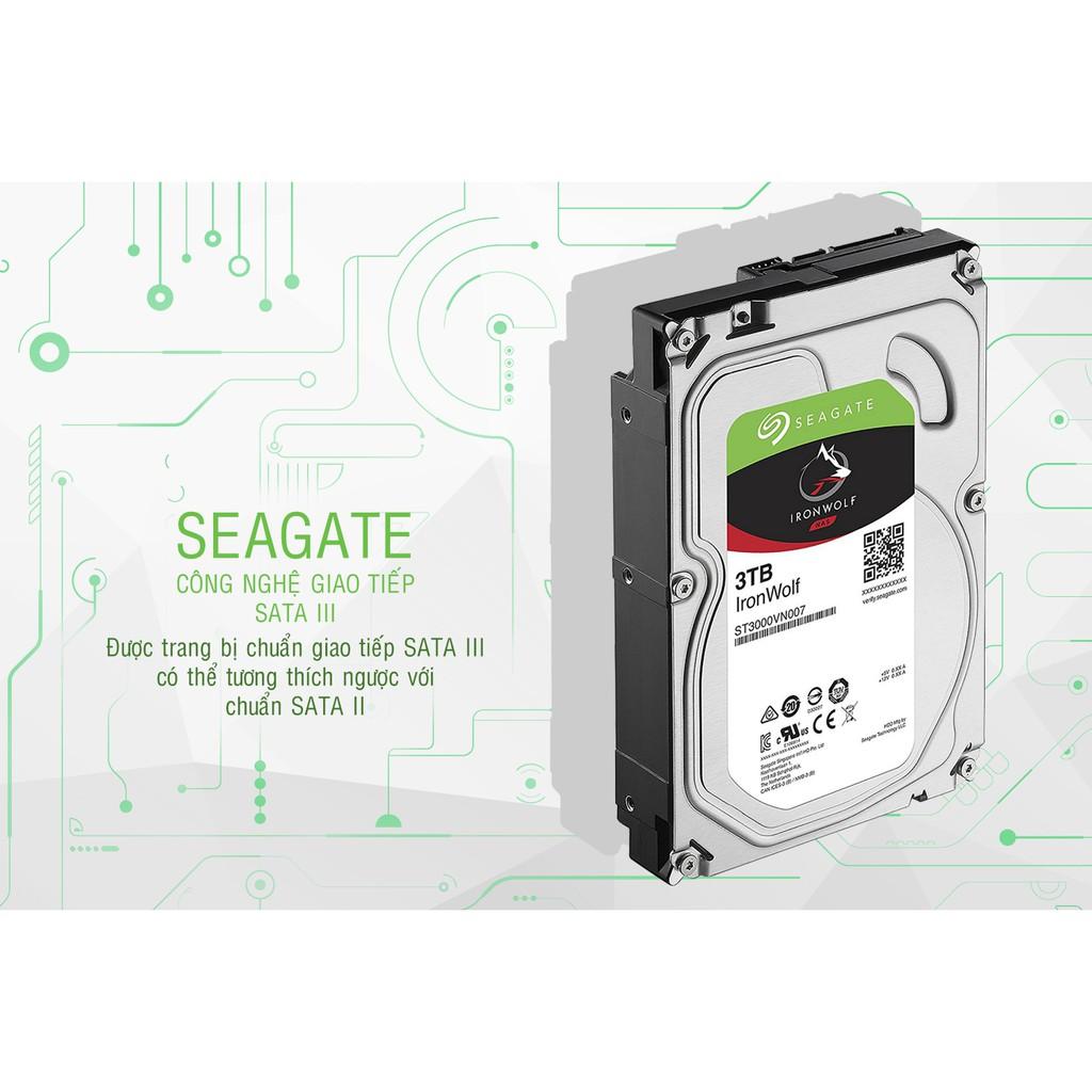 Ổ cứng HDD Seagate Ironwolf 3TB 3.5&quot; chuyên dụng cho Nas và các thiết bị chạy 24/24