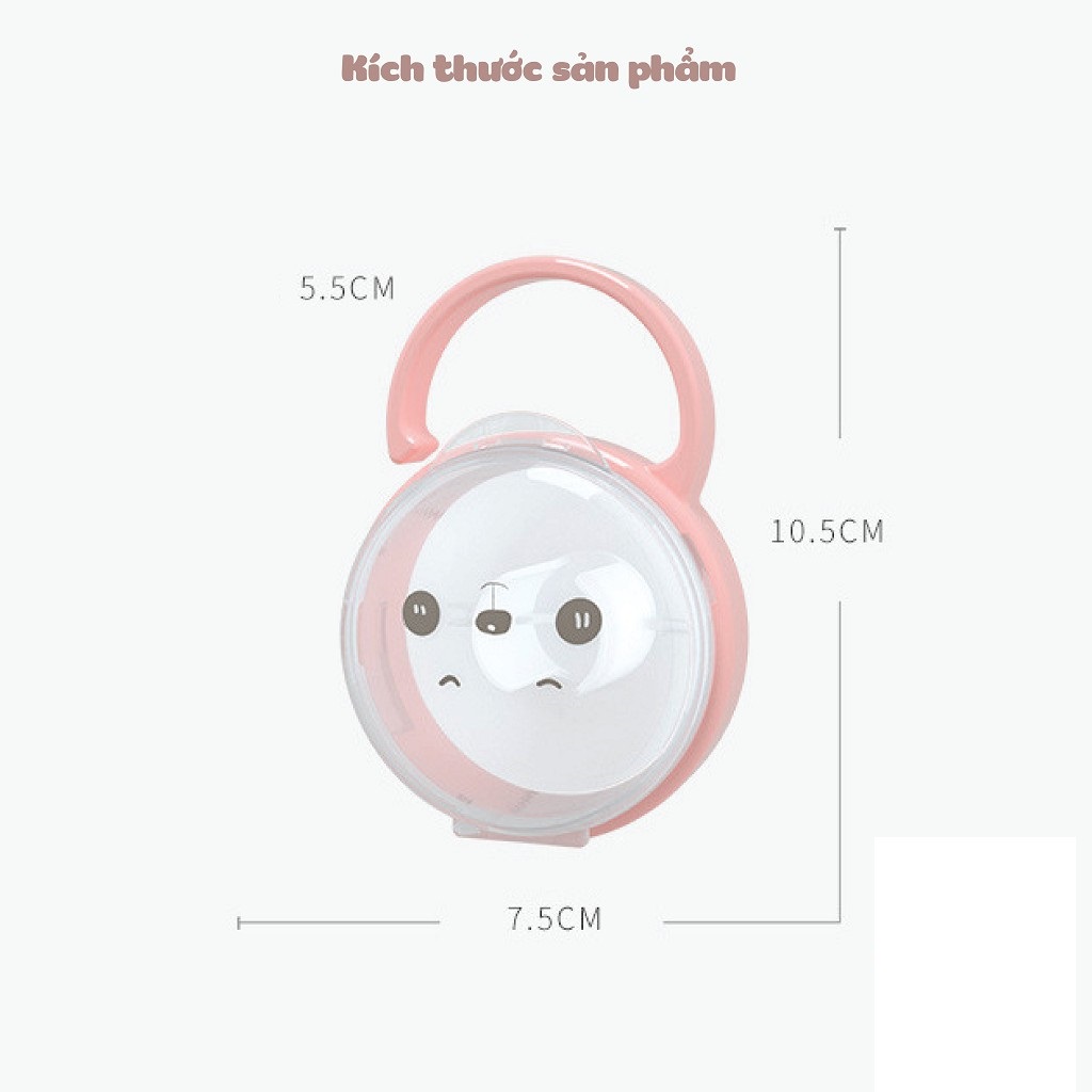 Hộp Đựng Núm Ti Giả, Núm Ti Ngậm Cho Bé Trong Suốt, Có Móc Treo - Phù Hợp Với Núm Ty Ngậm Philips Avent