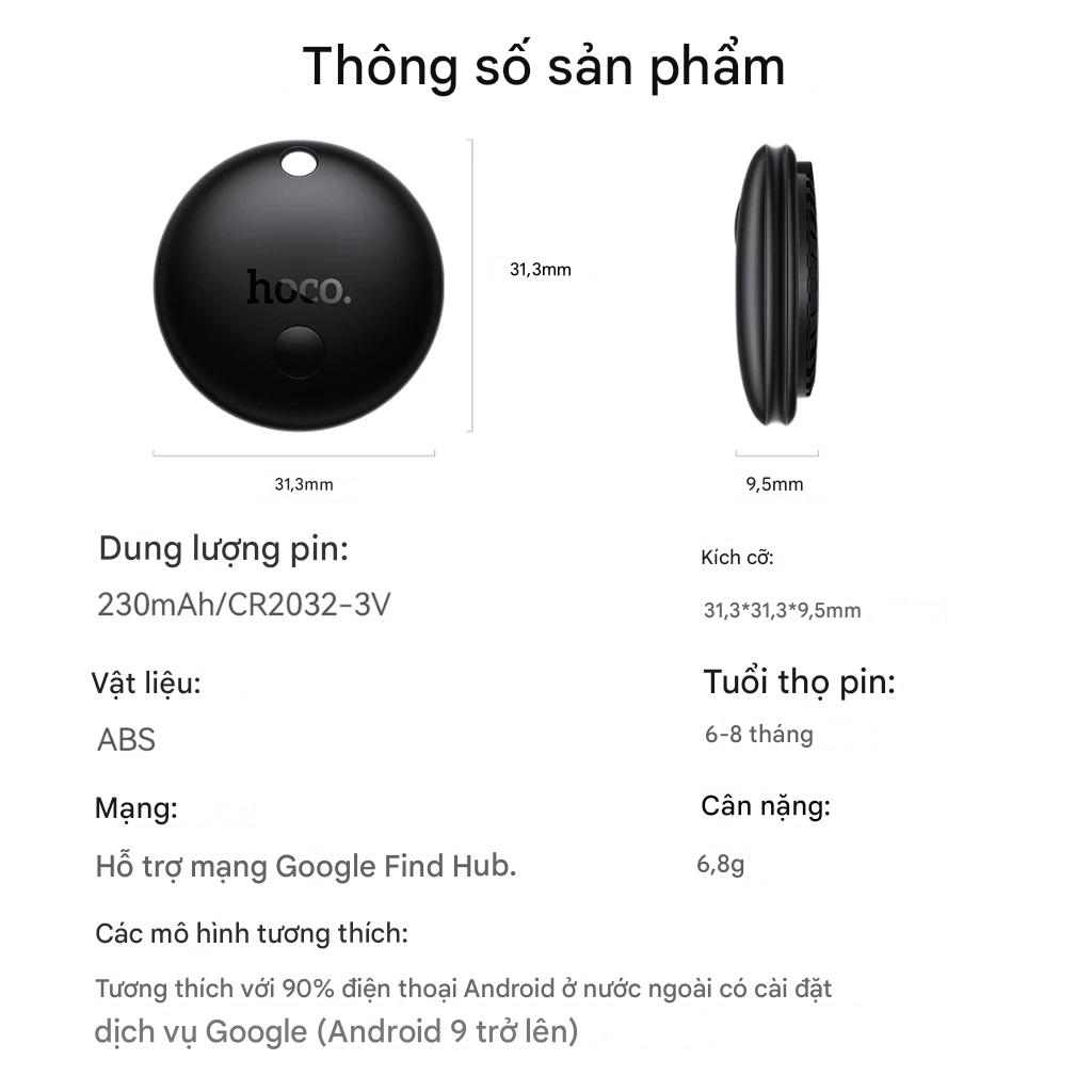Định vị GPS Hoco E93A cho Android định vị toàn cầu không giới hạn khoảng cách, chống thất lạc đồ vật, sử dụng Google Find My Network - Hàng chính hãng