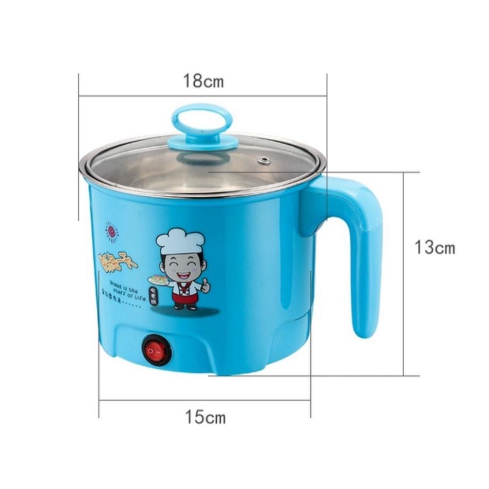 Nồi Lẩu, Ca Nấu Mì Siêu Tốc 18Cm Mini Đa Năng, Chiên, Hấp, Lẩu, Rán Siêu Tiện Dụng