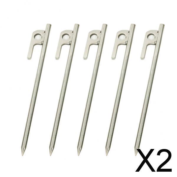 2x5 Piece Heavy Duty 304 Stainless Steel Camping Awning Tent Stakes Pegs 20cm