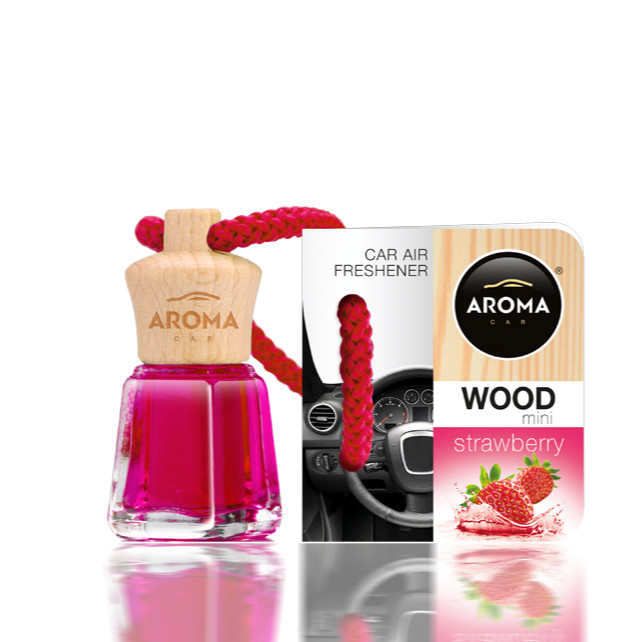 Tinh dầu treo ô tô Aroma Car Wood Mini 4ml - Strawberry ( hương dâu)