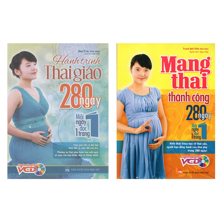 Combo Sách: Hành Trình Thai Giáo 280 Ngày Mỗi Ngày Đọc 1 Trang + Mang Thai Thành Công - 280 Ngày Mỗi Ngày Đọc 1 Trang