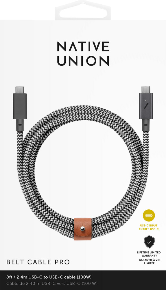 Dây Cáp Native Union BELT CABLE PRO (USB-C TO USB-C) 2.4m - Hàng Chính Hãng