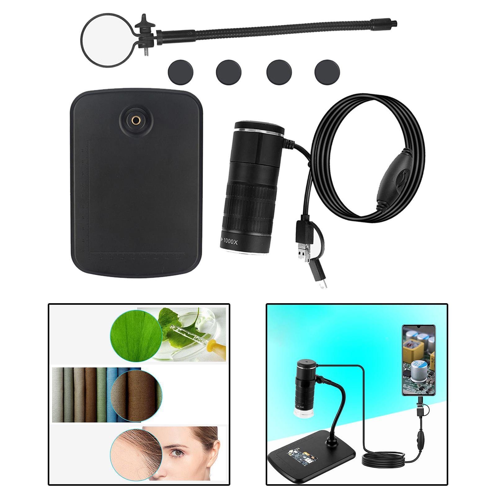 1000x USB Digital Microscope, Phone Microscope, Camera Phones Magnifier, Portable 8 LED Inspection Camera HD for Android Smartphone