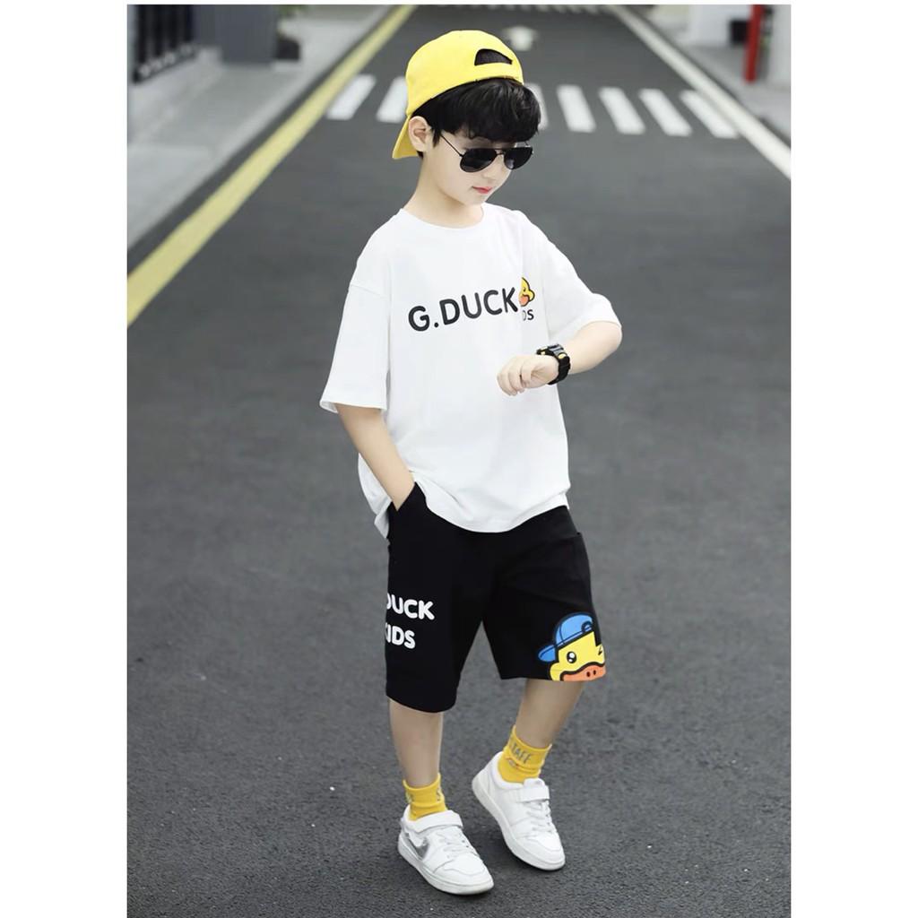 Bộ đồ bé trai Con Xinh cotton G.DUCK KIDS set quần áo trẻ em từ 5 đến 14 tuổi