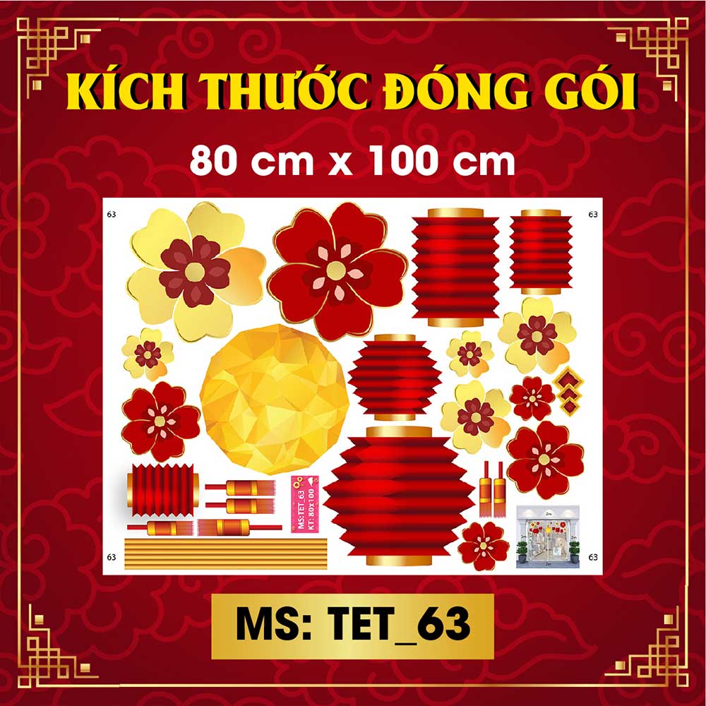 Decal trang trí tết combo số 16
