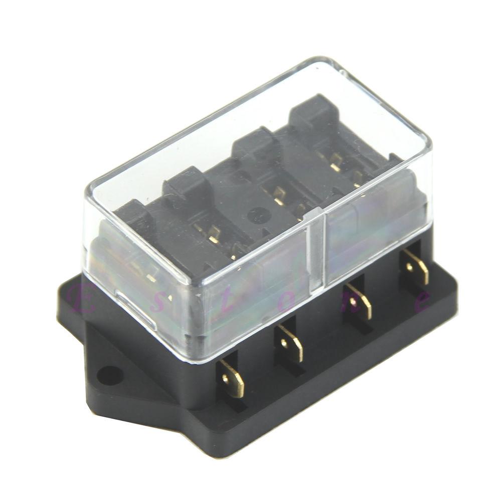 4 Way Circuit Car Boat Auto Automotive Blade Fuse Box Block Holder ATC ATO