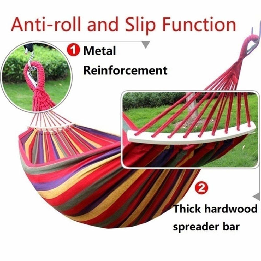 Di Động Võng Võng Ngoài Trời Sân Vườn Thể Thao Nhà Du Lịch Cắm Trại Đầm Xòe Vải Sọc Hàng Giường Võng Đôi Người Độc Thân