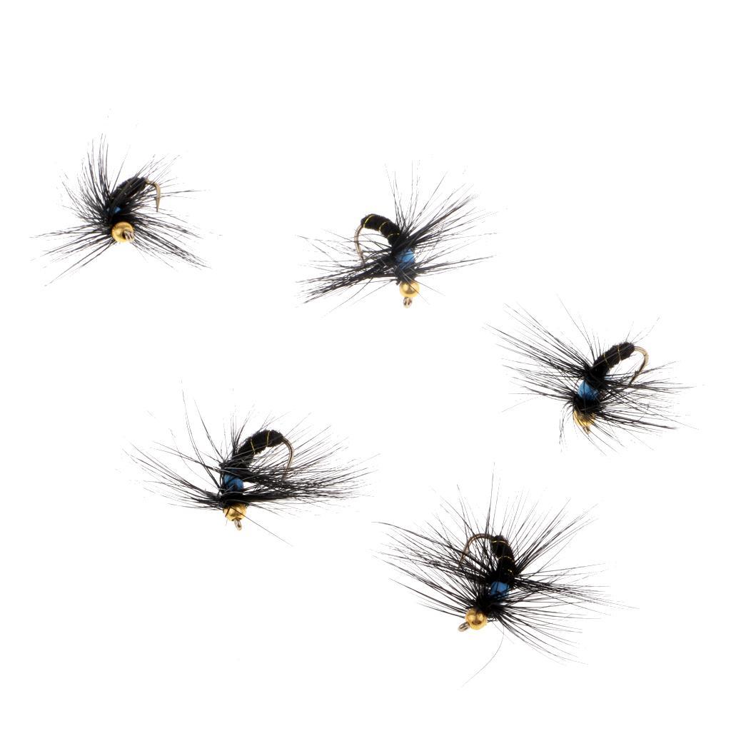 5pcs Artificial Minnow Dry Fly Fishing Flies Simulation Insects Flies Barbed Hook
