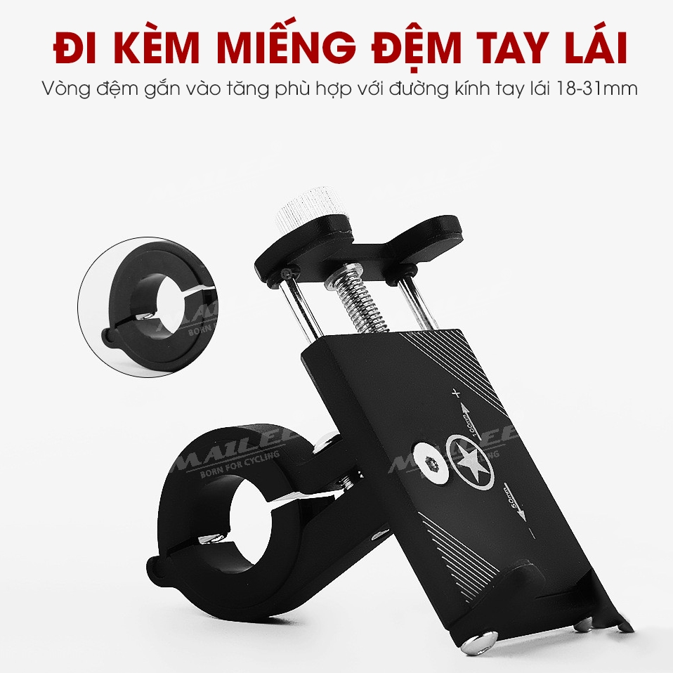 Giá đỡ điện thoại xe đạp MOBILE BRACKET gắn tay lái SS-044 cho điện thoại dưới 6.8 inch, chất liệu Nhôm, phù hợp đường kính ghi đông 22.2mm-31.8mm - Mai Lee