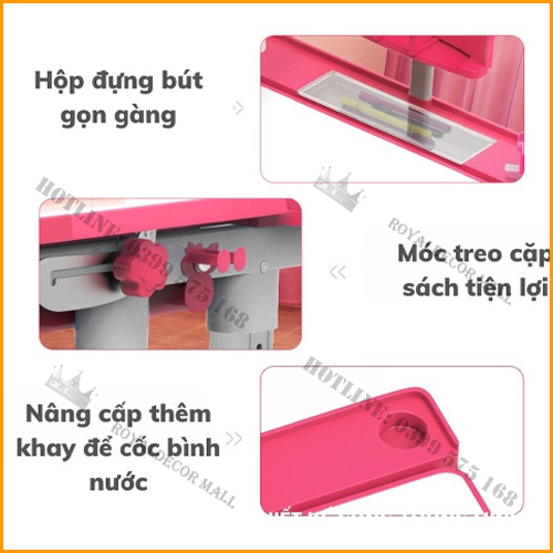 Bàn Học Sinh Đa Năng Thông Minh Phù Hợp Bé 3-15 Tuổi Điều Chỉnh Được Cao Thấp, Độ Nghiêng Của Mặt Bàn - Có 2 Màu