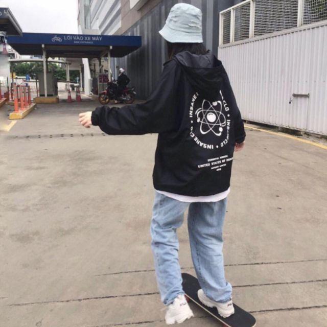 ÁO KHOÁC DÙ IN HÌNH ĐỊA CẦU 2 LỚP CÓ NÓN THỜI TRANG NAM NỮ