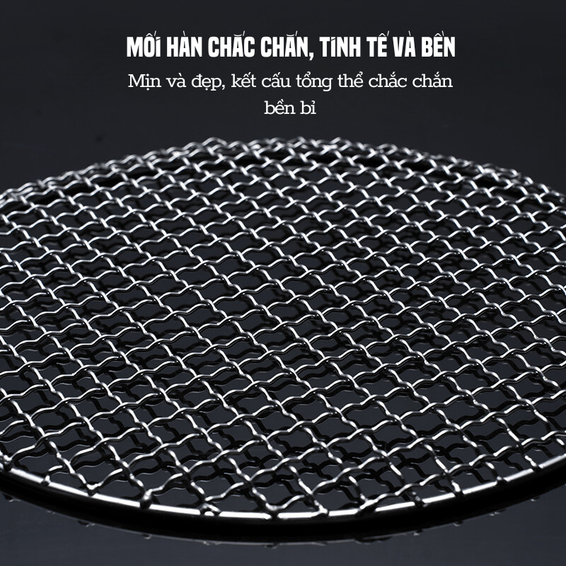 Vỉ nướng Suncojia SKL-399 đa năng không gỉ, đường kính 25cm