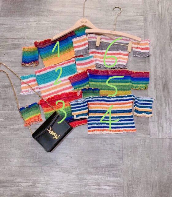 ÁO TRỄ VAI CROPTOP__ÁO KIỂU TRỄ VAI MẶC ĐI CHƠI, ĐI BIỂN