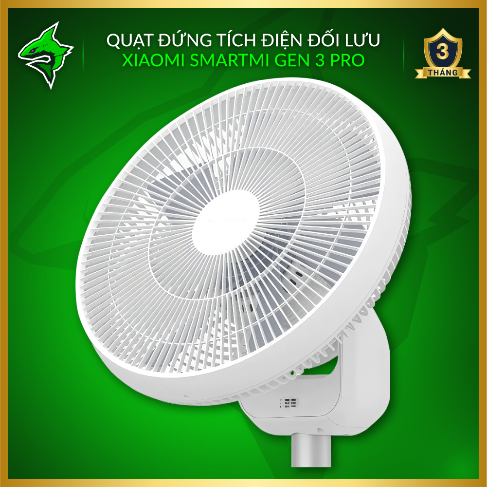 Quạt Tích Điện Đối Lưu Xiaomi Smartmi  Gen 3 Pro Circulation Fan 【 Xoay 3D ◆ Dùng 40h Liên Tục ◆ AI Thông Minh】 - Hàng Nhập Khẩu