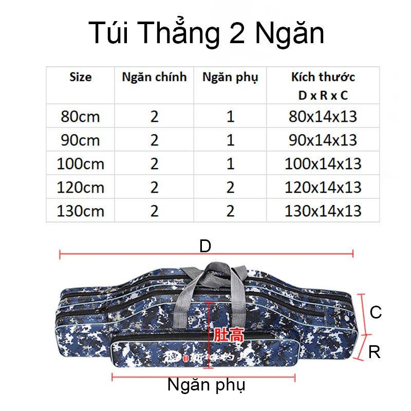 Túi đựng cần câu cá, bao đựng cần câu 2 ngăn dài 80-130cm màu dàn di cao cấp PK-9