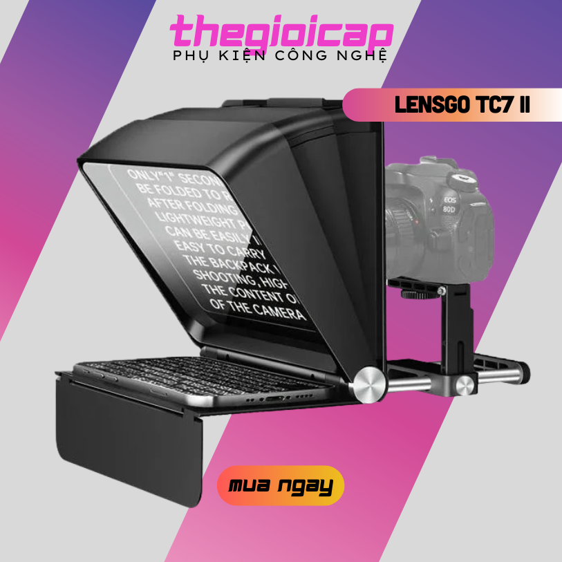 Lensgo TC7 II - Máy Nhắc Chữ 10 Inch Sử Dụng Điều Khiển Từ Xa Bluetooth Dành Cho Điện Thoại, Máy Ảnh - Hàng Nhập Khẩu